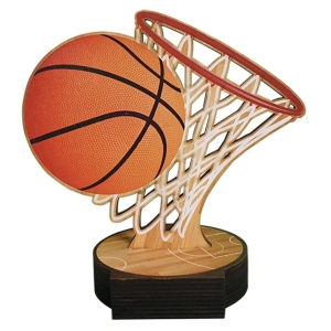 Trophäe aus Massivholz – Basketball
