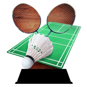 Badminton-Trophäe aus Holz