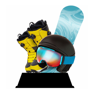 Holz-Trophäe für Snowboarder